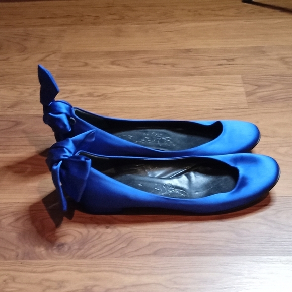 Tibi Balletcore Blue Ballet Satin Flats Size 9 - Picture 2 of 7